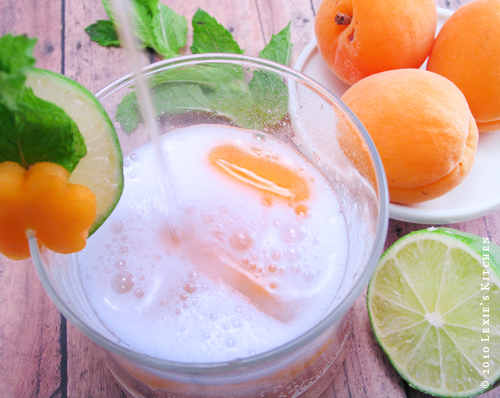 Treat yourself to a zero-calorie Apricot Spritzer. This perfectly refreshing beverage gets even better with a twist of lime and a sprig of mint.