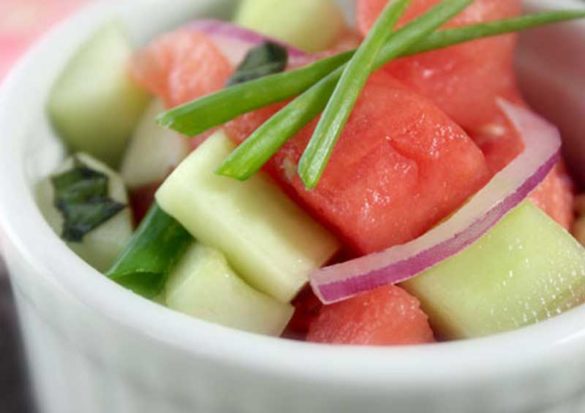 This easy and refreshing Cucumber Watermelon Salad is a guaranteed summer cook-out hit!