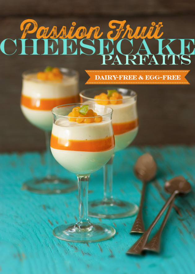 Passion Fruit Cheesecake Parfaits | Dairy-Free & Vegan